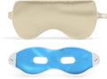 ASUTRA Silk Eye Pillow for Sleep, Champagne - Filled w/Lavender Buds & Flax Seeds, Weighted Eye Mask, Meditation & Light Blocking Blindfold, Cooling Gel Mask Included
