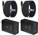 USB C Super Fast Phone Charger 100W, 65W GaN Type C Charger Fast Charging Block with 10ft USB C Charging Cable for Samsung Galaxy S26 Ultra/S26/S26+,MacBook Pro/Air,iPhone/iPad Pro[2 Pack]-Black