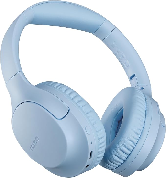 TOZO HA1 Bluetooth 5.4 Over Ear Headphones, 70H Playtime with Mic, Foldable Wireless Headset, Deep Bass Stereo Sound Customizable 32 EQ Music Mode Via Button & App for Travel and Home, Upgraded