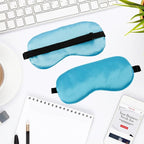 2 PCS Blue Silk Sleep Mask - Eye Masks for Sleep, Blindfold Travel Eye Mask - Shade Cover for Sleeping - Men & Women
