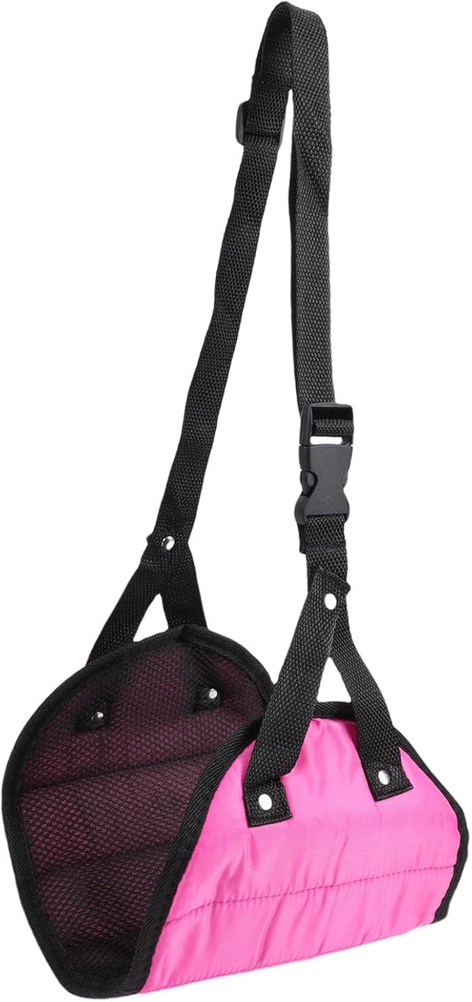 CHICIRIS Foot Hammock for Airplane Travel, Portable Breathable Mesh Footrest with AntiTip Design, 19.69-43.31in Adjustable Length for Office Home and Plane Comfort (Rose Red)
