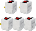 Elecan 2 Prong Outlet Extender with On/Off Switch (5 Pack), Power Switch Outlet Adapter Wall Tap, Energy Efficient Adapter for Small Appliances, Space-Saving Design, Travel Essentials,ETL Listed,White