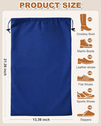 2 Pcs Shoe Bags for Travel, 21.2"x13.3" Large Boot Bags for Cowboy Boots, Washable Velvet Dust Bag with Drawstring for Dress Shoes, Handbags and Clothing, Suitable for Travel and Home Storage