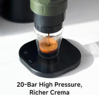 HIBREW H4C Classic - Portable Electric Espresso Machine, USB-C Rechargeable Coffee Maker with Removable Battery, Compatible with Ground Coffee & NS Capsules, Travel & Home(Green)