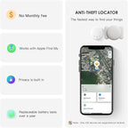 GPS Tracker for Vehicles No Monthly Fee,Real Time Car Mini GPS Tracker Work with Apple Find My(iOS Only),Hidden Device Car Tracker with Magnetic Case-（White,2PCS）