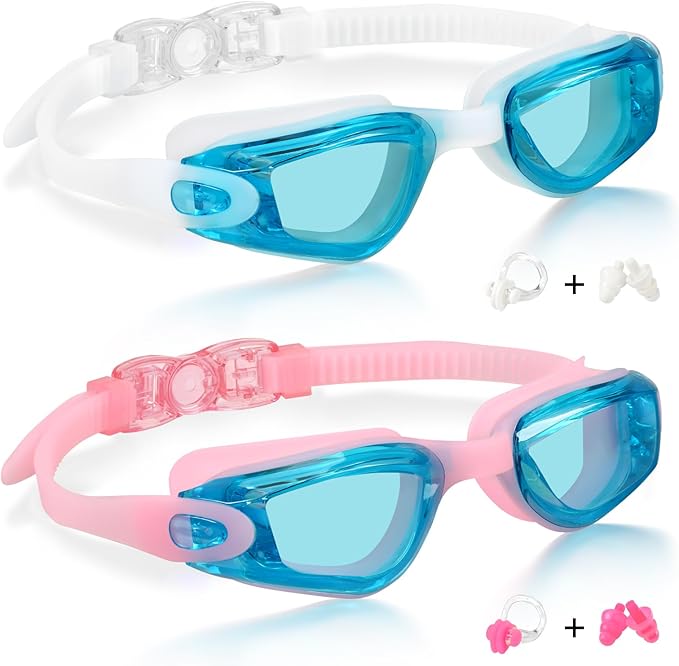 Aegend Swim Goggles for Kids Youth 3-14 Anti-Fog Anti-UV Comfort Fit Goggles for Swimming