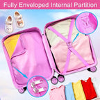Cute Butterfly Kids Suitcase 2PC Set with 360° Spinner Wheels, Lightweight Travel Carry-On Hardshell Luggage for Girls, Toddler & Elementary Children