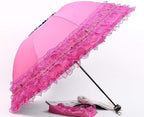 WANLIAN Folding umbrella Travel Umbrella Folding UV Resistance Lace Parasol Umbrella Sun Umbrella For Women Girls sunshades with lace decoration