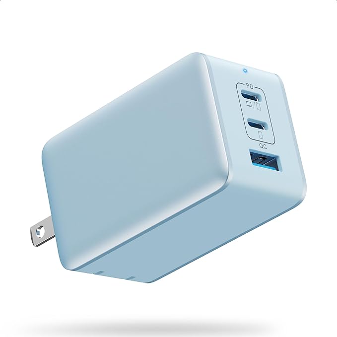 128W USB C Wall Charger,GaN III 3-Port Fast Charging Station,PD QC Foldable Charger Block Portable 65W Laptop Adapter for MacBook Pro/Air,iPad Pro,Galaxy S23,Dell XPS 13,iPhone 17/16/Pro etc