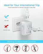 1 Pack Switzerland Travel Plug Adapter, VINTAR Foldable Type J Adapter with 2 AC Outlets，3 USB Ports(2 USB C) for US to Switzerland Rwanda Liechtenstein
