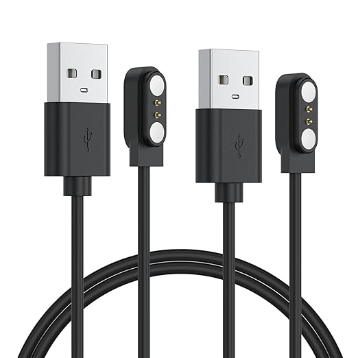 Vancle 2 Pack VeryFit Smartwatch Charger Cable, Magnetic USB Charging Cable for Veryfit Smart Watch ID205L, ID205U, IDW28, ID207, IDW13, IDW15, IDW19, ID208 Plus, ID208BT, ID206 and More (3.3ft/100cm)