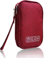 Electronic Organizer Bag Cable Organizer Travel Cord Organizer Case Pouch Portable Carrying Case for Charger Hard Drive Earphone USB SD Card (Red)