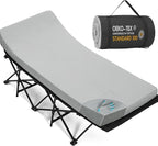 CYMULA Camping Cot Mattress 2in Memory Foam Sleeping Pad,Soft Warm Non-Slip Camping Mattress Topper with Retaining for Adults,Portable Roll up Pad for Travel（only Mattress）