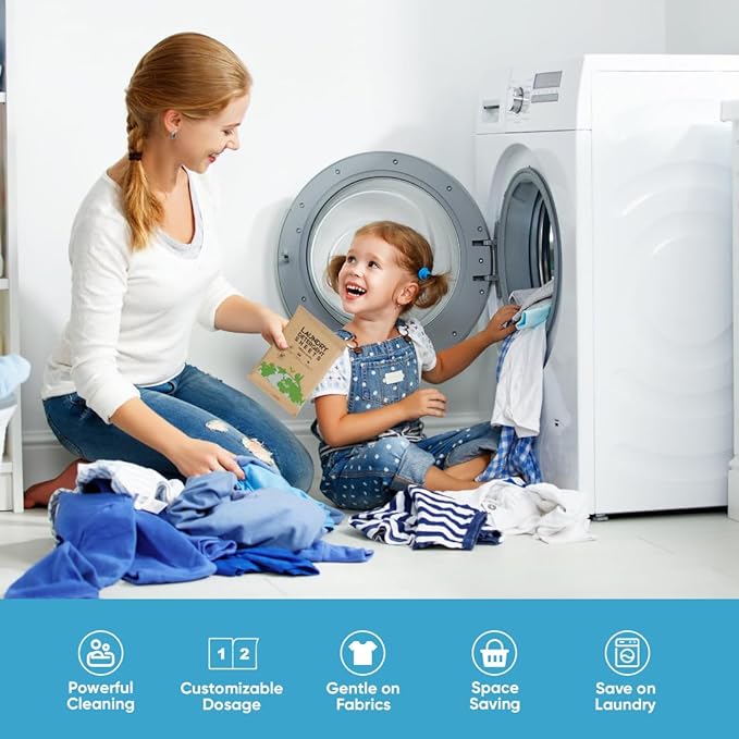 AIDEA Laundry Detergent Sheets, Unscented-(160 Loads) 80 Sheets, Laundry Soap, Washer Detergent, Liquid-Free Dryer Sheet for Travel, Home Washing