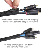 Alex Tech 25ft - 1 inch Cord Protector Wire Loom Tubing Cable Sleeve Split Sleeving For USB Cable Power Cord Audio Video Cable – Protect Cat From Chewing Cords - Black