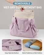 Gym Tote Bag for Women, Lightweight Yoga Mat Bag with Wet Dry Storage Pocket & Multi Pockets