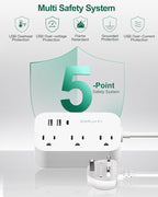 UK Adapters for Travel(13A), US to UK Plug Adapter with 3 Outlets 3 USB Charging Ports (USB-C), Type G Travel Adapter with 3FT Extension Cord, USA to Scotland British London England Irish Dubai