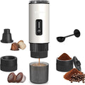 3-in-1 Portable Espresso Maker 20 Bar Self-Heating Stainless Steel Fits Ground Coffee & Nespresso Capsules USB-C Rechargeable for Camping Car Hiking Office