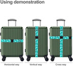 Luggage Straps for Suitcases TSA Approved Easy Pack Organized Suitcase Strap, Luggage Strap, Luggage Belt Strap, Bag Straps for Luggage. Buckle Straps Travel Accessories (Turqoise)