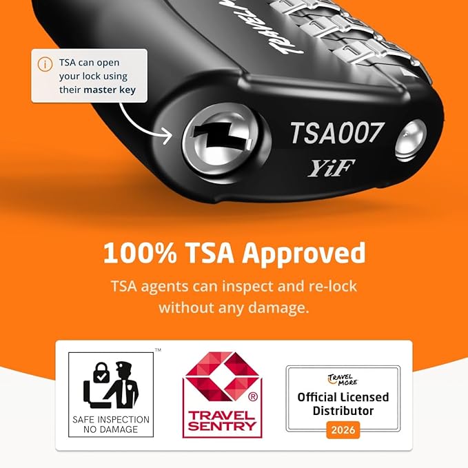 2 Pack TSA Approved Travel Combination Cable Luggage Locks for Suitcases & Backpacks - Black