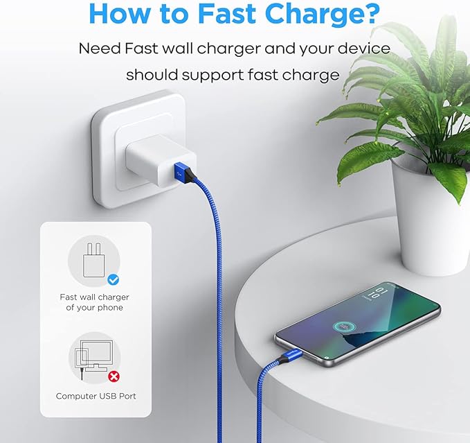 etguuds USB C Cable [20ft/6m], 1-Pack, Long USB-A 2.0 to USB-C Cable, Fast Charging Type C Charger Cord Nylon Braided for Samsung Galaxy Note, LG, Moto, Pixel, Switch, and Other USB C Devices