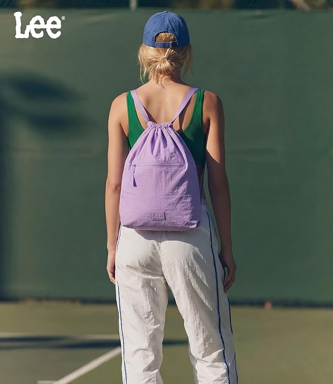 Lee Drawstring Backpack Bag Lightweight Small Gym Swim Beach Bag Water Resistant Sports Sackpack for Men Women, LEE48-002PP