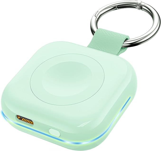 HUOTO for Portable Apple Watch Charger, Mini Purse Keychain 1200mAh iWatch Charger Power Bank Wireless Battery Pack Travel Smart Watch Chargers for Apple Watch Series 11 10 9 8 7 6 5 4 3 2 SE Ultra 2