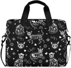 Laptop Bag 15.6 inch, Waterproof Laptop Case with Strap, Protective Laptop Carrying Case for Women&Men, Death Halloween Cats Gothic