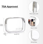 BAGSMART Toiletry Bag Hanging Travel Makeup Organizer with TSA Approved Transparent Cosmetic Bag Makeup Bag for Full Sized Toiletries, Medium-Grey
