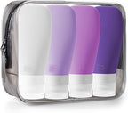 INSFIT Travel Bottles for Toiletries, TSA Approved 3oz Travel Size Containers, BPA Free Leak Proof Squeezable Silicone Tubes for Shampoo Conditioner Lotion Body Wash with Labels