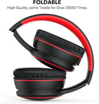 B10 Bluetooth Headphones Over Ear, 2 EQ Music Modes(Normal/Bass) and 50H Playtime Wireless Headphones with Mic, Lightweight Folding HiFi Stereo Headset for iPad/Travel/Tablet/PC/Home (Black)