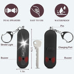 Personal Safety Alarm - Waterproof Rechargeable Security Alarm - 140dB Extra Loud Siren & Strobe Light - Self Defense Keychain - Gift for Women, Teenagers, College Girls, Seniors (Black)