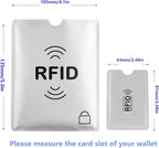 Luumxai 16 RFID Blocking Sleeves Set (10 Credit Card Holders & 4 Passport Protectors) Identity Theft Protection Secure Sleeves Set.Waterproof aluminum foil slim Design easily into your Wallet