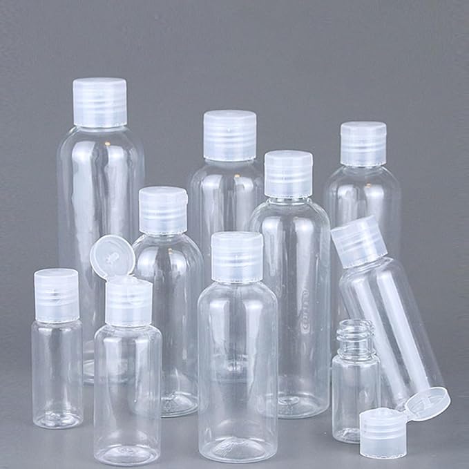 OUNONA 6pcs 120ml Flip-top Travel Bottles Refillable Toiletries Containers for Shampoo Lotion Cosmetic Dispenser Lightweight Portable