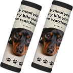 2 Pack Luggage Handle Wrap with Travel Tags - Non-Slip Protective Cover Soft Handle Grips Covers for Suitcase(Dogs Watching You)