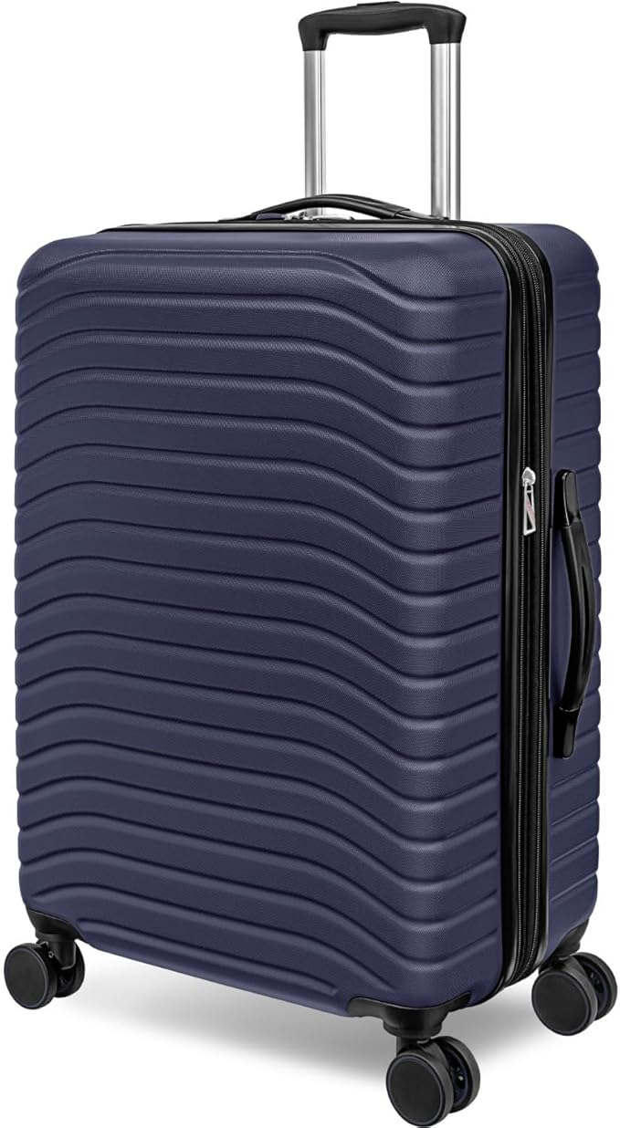 Everest Expandable Hardsided Spinner (Navy, 24-Inch Checked Medium)
