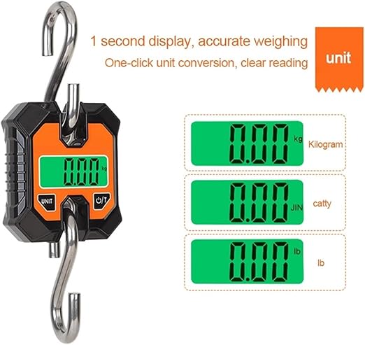 Portable Luggage Scale, Portable Digital Crane Scale Crane Scale 100kg/50g Weighing LCD Digital Industrial Electronic Hanging Scale Heavy Duty Stainless Steel Hook Scales