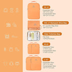 PFEYRPK Lightweight Compression Packing Cubes for Suitcases, Compressible Expandable Travel Packing Organizer with Clear Toiletries and Backpack Bag, Travel Essentials for Carry on Luggage 7 Set