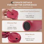Travel Coffee Press, Vacuum Insulated Portable French Press, Stainless Steel Portable Coffee Maker/Tea Press, 12oz, Rose Red