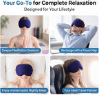 3D Cooling Gel 6oz Weighted Eye Mask for Sleeping & Screen Fatigue Relief, Ice Cold Compress Sleep Mask for Migraines, Headaches & Eye Strain, 100% Blocking Contour Eye Mask for Better Rest, Blue