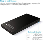 Dual USB Output Super Slim Power Bank Ultra Thin, 3000mAh Portable Charger Mini External Phone Battery Pack Small Dual Outlet, Emergency Phone Power Backup (Black)