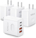 USB C Charger Block [4 Pack], 40W 4-Port Fast Charging Blocks USB C Wall Charger Dual Port PD + QC USB Wall Plug Multiport Brick Type C Block USBC Cube for iPhone 16 15 14 13 12 11 Pro Max, Samsung