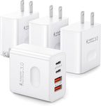 USB C Charger Block [4 Pack], 40W 4-Port Fast Charging Blocks USB C Wall Charger Dual Port PD + QC USB Wall Plug Multiport Brick Type C Block USBC Cube for iPhone 16 15 14 13 12 11 Pro Max, Samsung