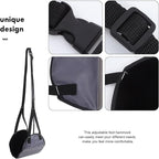 Portable Foot Hammock Travel Foot Rest for Airplane Under Desk Office Use, Breathable Plush Deep Gray Footrest for Long Flights and Travel