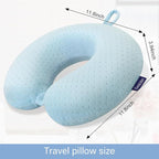 Travel Neck Pillow Memory Foam Pillow Support Pillow U Shape Compact & Lightweight Neck Pillow for Sleeping Travel for Plane, Car, Home, Office Camping Light Blue