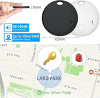 Tracker Tag 4 Packs Bluetooth Tracker, Smart Tag Locator Tracking Device, Keys Finder and Item Locator,Air Tracker Item Finders with Find My(iOS Only) Track Your Keys (White and Black, 4 Pack)
