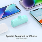 Mini Portable Charger Power Bank for iPhone,5200mAh Portable Phone Charger, Ultra-Compact PD Fast Charging Battery Pack Compatible with iPhone 14/14 Plus/Pro Max/13/12/12 Mini/11/XS/XR/X/8/7/6/6s