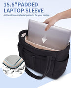 Wandering Nature Puffer Tote Bag with Cup Holder & Laptop Compartment & Trolley Sleeve for Travel, Work, Nurse, Women