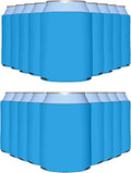 PartyPrints 200 Pack Robins Egg Blue Blank Can Cooler Sleeves, Customizable Bulk Insulated Foam Beer, Collapsible Plain Drink Holder, Cold Soda Insulator, 12oz Regular, 16oz Tall Cans