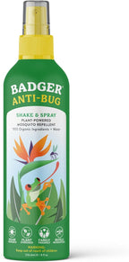 Badger Bug Spray, 3-Hour DEET-Free Mosquito Repellent, Family Friendly, Citronella & Organic Essential Oils, Natural & Vegan Insect Repellent Spray, 8 fl oz Family Size Aluminum Bottle